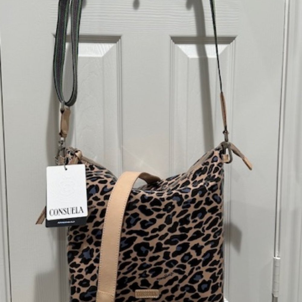 Consuela Blue Jag Hobo Style Purse